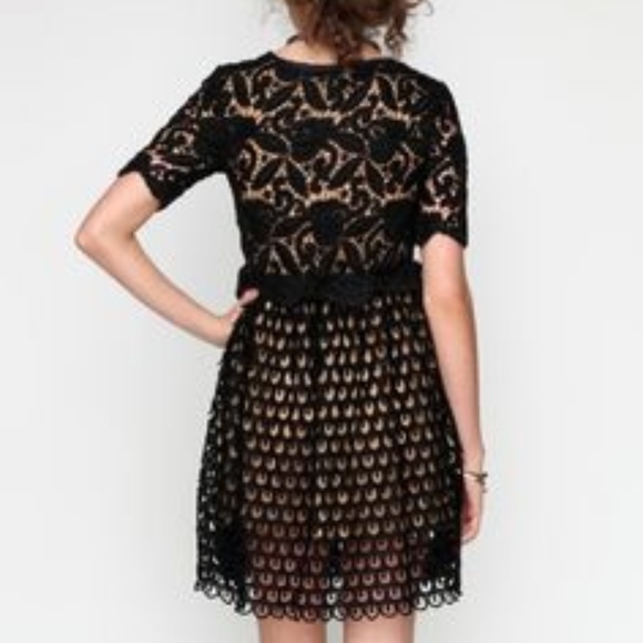 To Be Adored Black Silk Lace Dress RARE - Picture 6 of 7